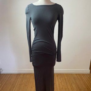 Dark grey maxi dress w long sleeves from EXPRESS